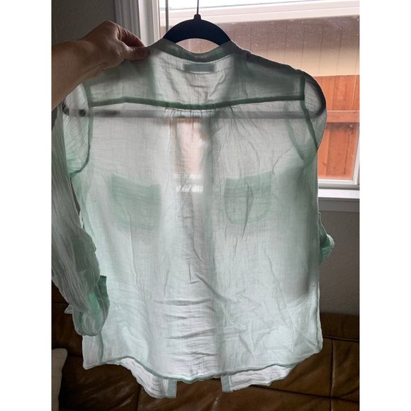 Promod thin mint blouse button up top - Picture 6 of 10